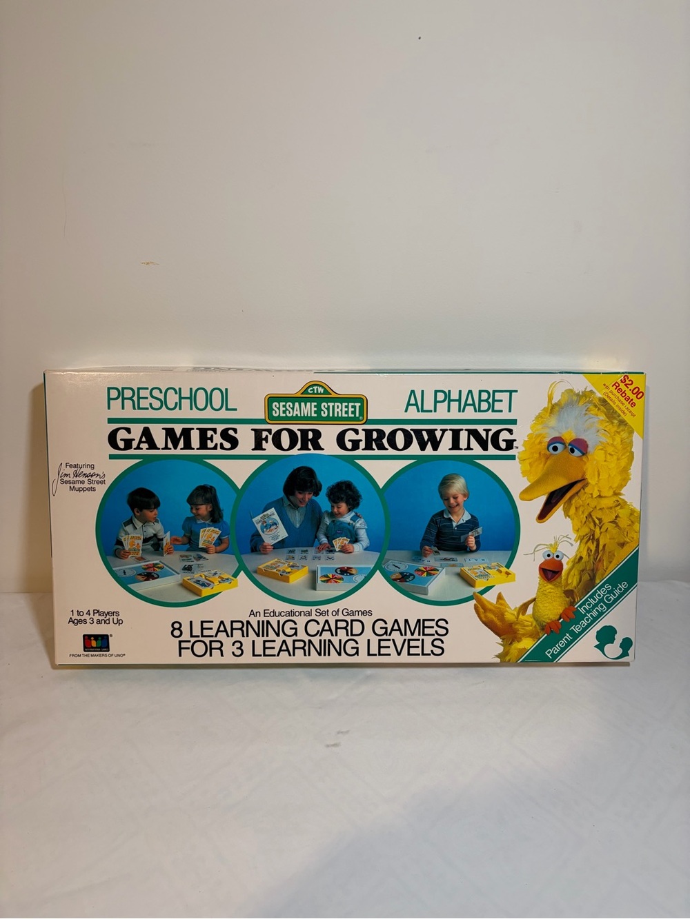 Sesame Street Preschool Alphabet Games for Growing - White/Yellow/Blue- Vintage